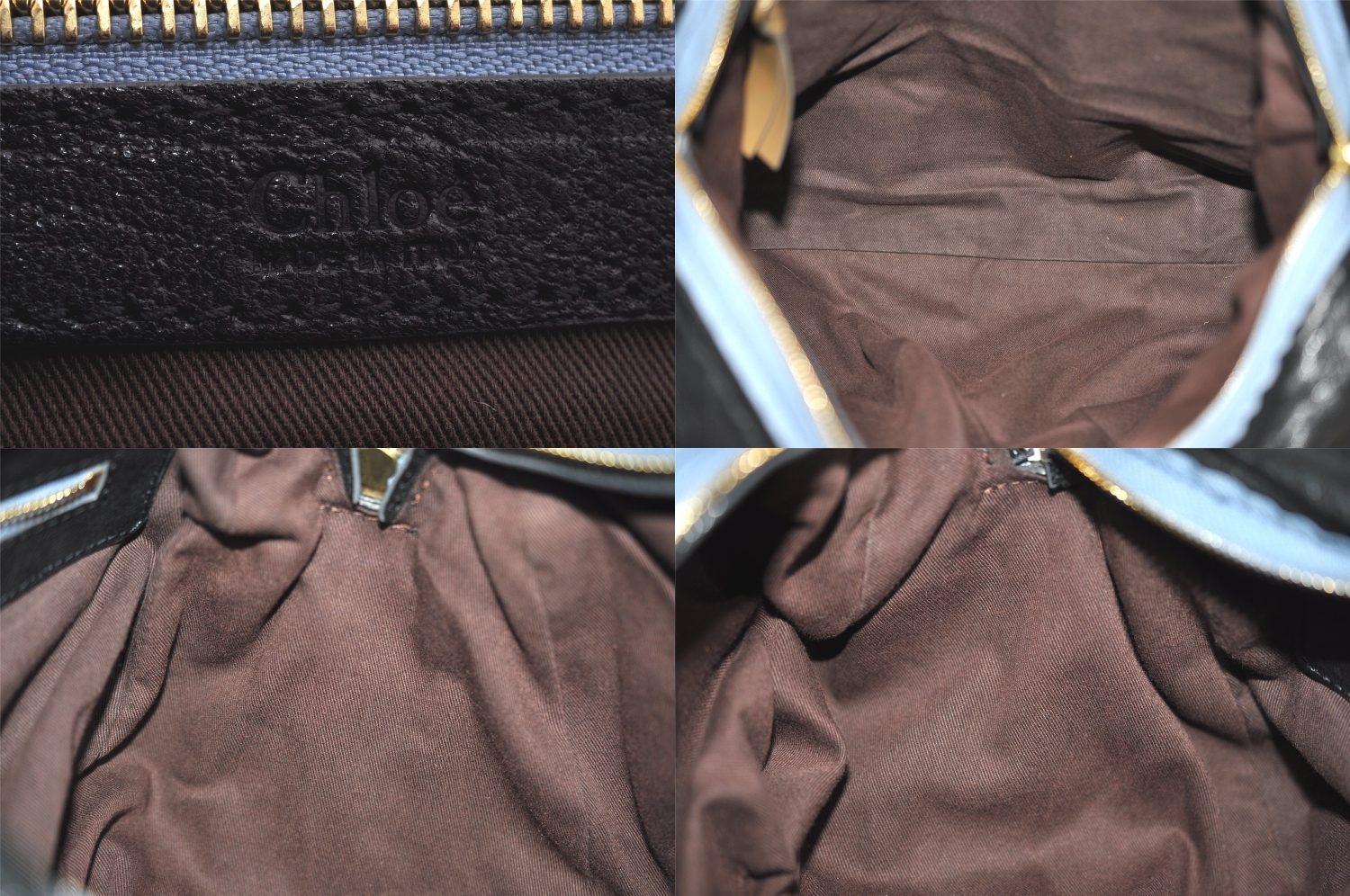 Authentic Chloe Vintage Audra Leather Hand Boston Bag Black 8456M