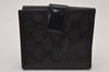 Authentic GUCCI GG Imprime Bifold Wallet Purse GG PVC Leather 212105 Black 8457I