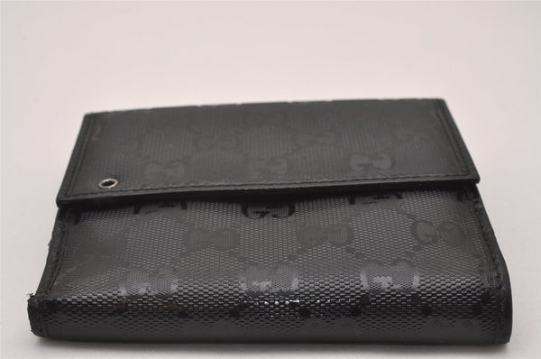 Authentic GUCCI GG Imprime Bifold Wallet Purse GG PVC Leather 212105 Black 8457I