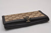 Authentic GUCCI Vintage Long Wallet Purse GG Canvas Leather 212113 Brown 8458I