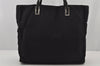 Authentic PRADA Vintage Nylon Tessuto Leather Shoulder Tote Bag Black 8458J