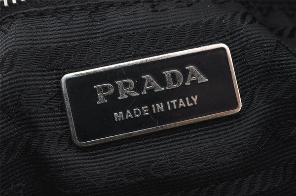 Authentic PRADA Vintage Nylon Tessuto Leather Shoulder Tote Bag Black 8458J