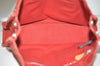 Authentic HERMES Deauville PM Vintage Hand Tote Bag Canvas Red 8459I