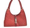 Authentic GUCCI Jackie Shoulder Hand Bag GG Canvas Leather 0021067 Red 8461J