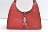 Authentic GUCCI Jackie Shoulder Hand Bag GG Canvas Leather 0021067 Red 8461J