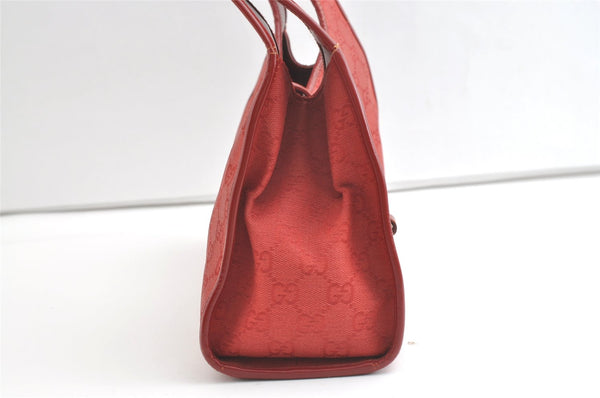 Authentic GUCCI Jackie Shoulder Hand Bag GG Canvas Leather 0021067 Red 8461J