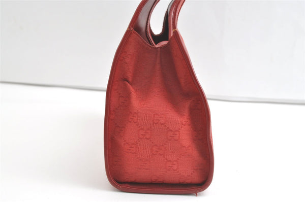 Authentic GUCCI Jackie Shoulder Hand Bag GG Canvas Leather 0021067 Red 8461J