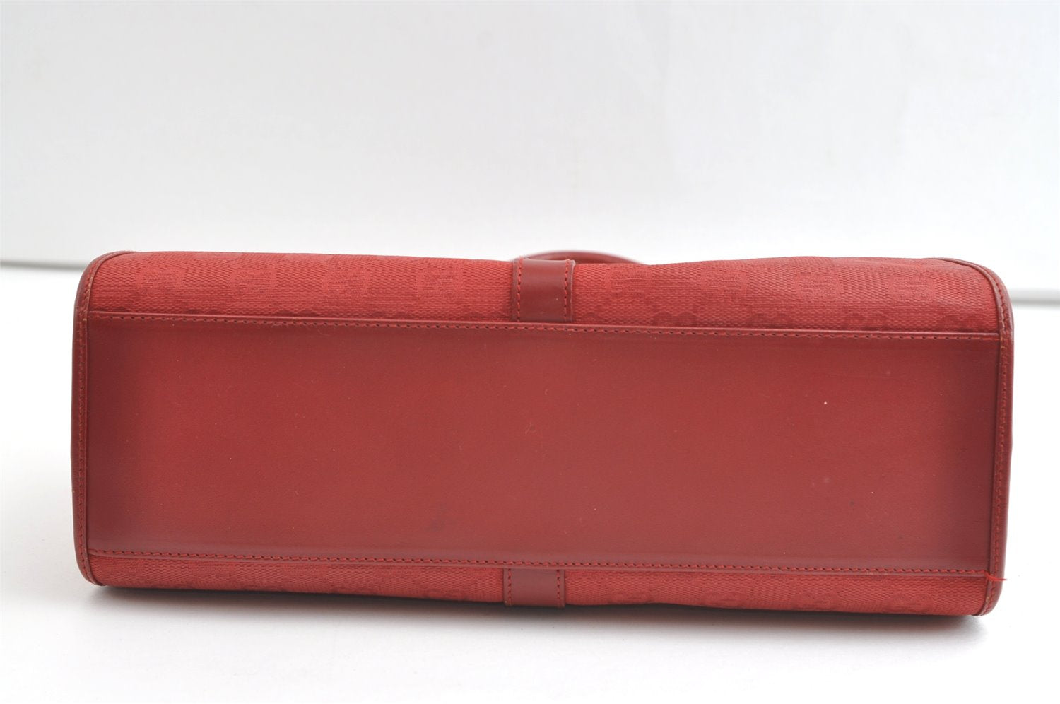 Authentic GUCCI Jackie Shoulder Hand Bag GG Canvas Leather 0021067 Red 8461J