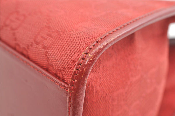Authentic GUCCI Jackie Shoulder Hand Bag GG Canvas Leather 0021067 Red 8461J