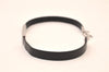 Authentic Christian Dior Choker Leather Silver Tone Black CD Box 8461M