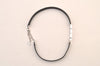 Authentic Christian Dior Choker Leather Silver Tone Black CD Box 8461M