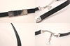 Authentic Christian Dior Choker Leather Silver Tone Black CD Box 8461M