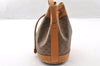 Authentic GUCCI Bamboo Micro GG PVC Leather Drawstring Bag Brown Junk 8462I