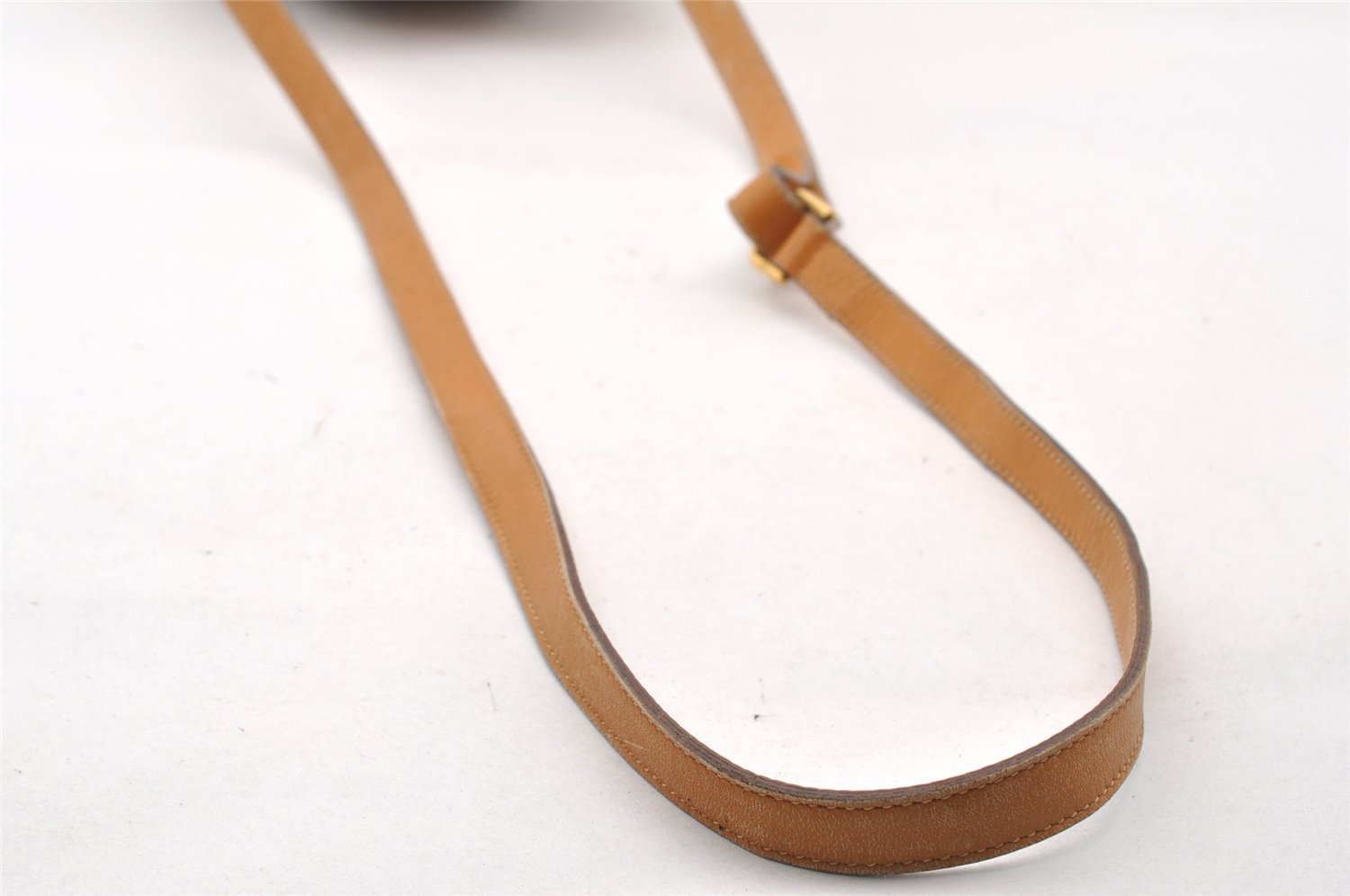 Authentic GUCCI Bamboo Micro GG PVC Leather Drawstring Bag Brown Junk 8462I