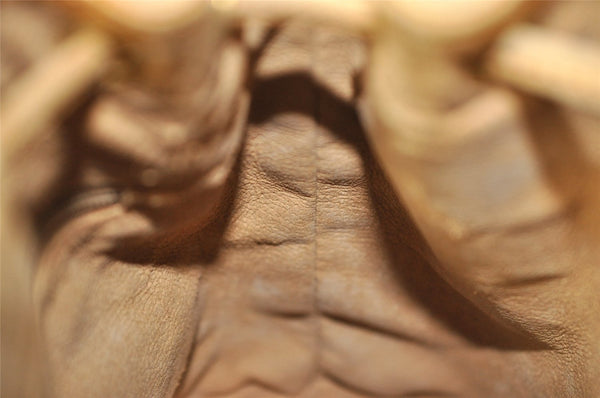 Authentic GUCCI Bamboo Micro GG PVC Leather Drawstring Bag Brown Junk 8462I