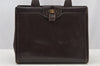 Authentic GUCCI Vintage Hand Tote Bag Leather Brown 8463I