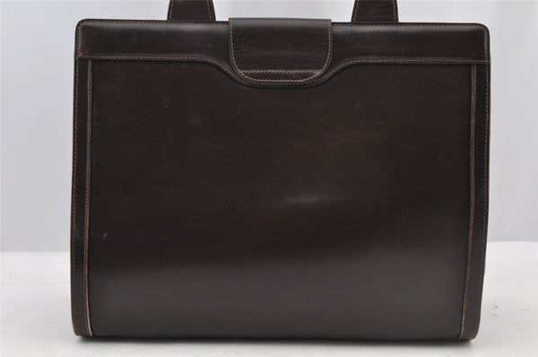 Authentic GUCCI Vintage Hand Tote Bag Leather Brown 8463I