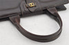 Authentic GUCCI Vintage Hand Tote Bag Leather Brown 8463I