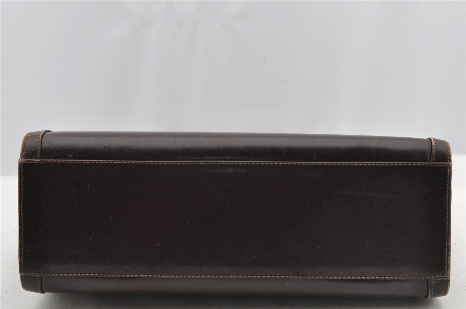 Authentic GUCCI Vintage Hand Tote Bag Leather Brown 8463I