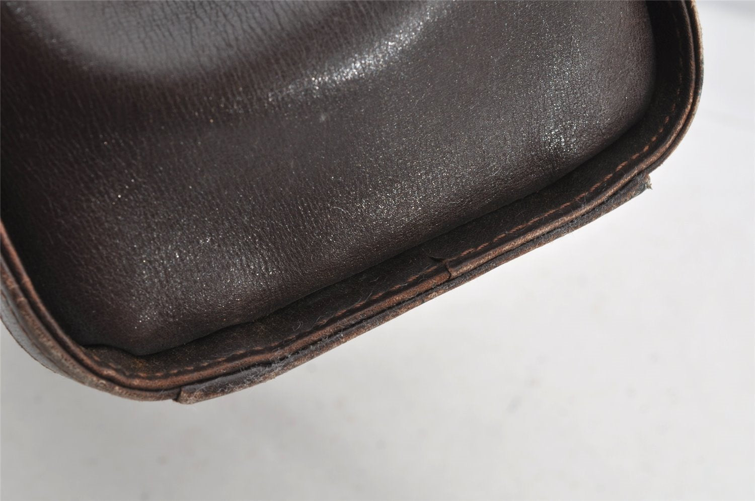 Authentic GUCCI Vintage Hand Tote Bag Leather Brown 8463I