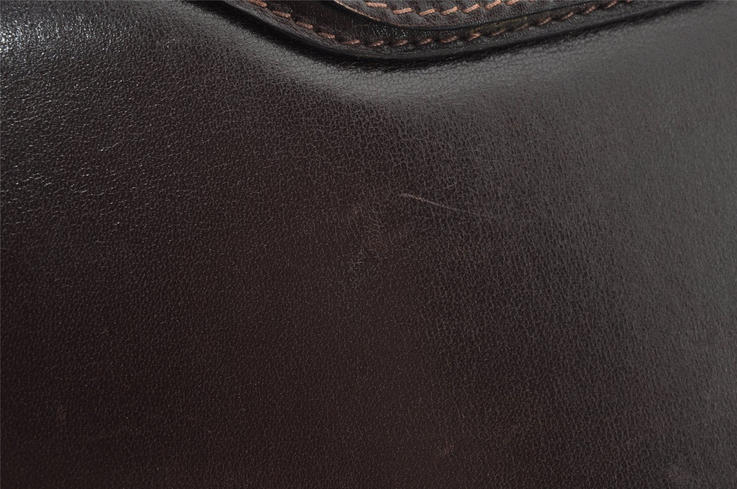 Authentic GUCCI Vintage Hand Tote Bag Leather Brown 8463I