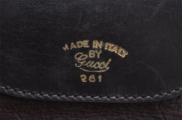 Authentic GUCCI Vintage Hand Tote Bag Leather Brown 8463I