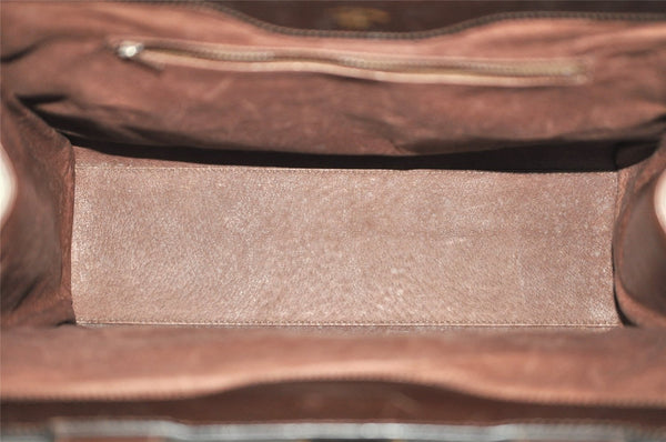 Authentic GUCCI Vintage Hand Tote Bag Leather Brown 8463I