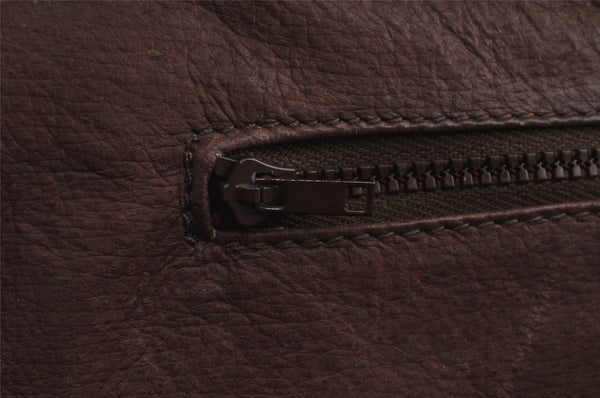 Authentic GUCCI Vintage Hand Tote Bag Leather Brown 8463I