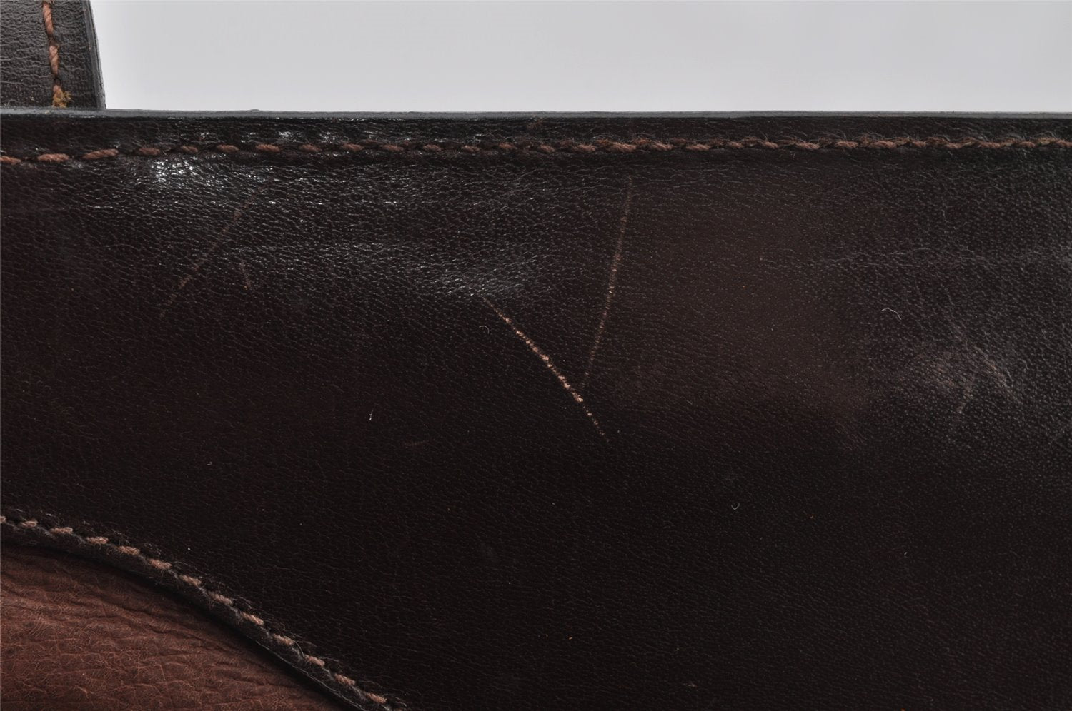 Authentic GUCCI Vintage Hand Tote Bag Leather Brown 8463I