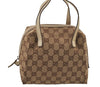 Authentic GUCCI Vintage Hand Bag Purse GG Canvas Leather 124542 Brown 8463J