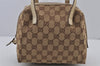 Authentic GUCCI Vintage Hand Bag Purse GG Canvas Leather 124542 Brown 8463J
