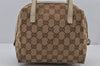 Authentic GUCCI Vintage Hand Bag Purse GG Canvas Leather 124542 Brown 8463J