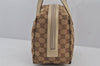 Authentic GUCCI Vintage Hand Bag Purse GG Canvas Leather 124542 Brown 8463J