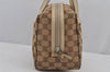 Authentic GUCCI Vintage Hand Bag Purse GG Canvas Leather 124542 Brown 8463J