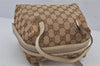 Authentic GUCCI Vintage Hand Bag Purse GG Canvas Leather 124542 Brown 8463J