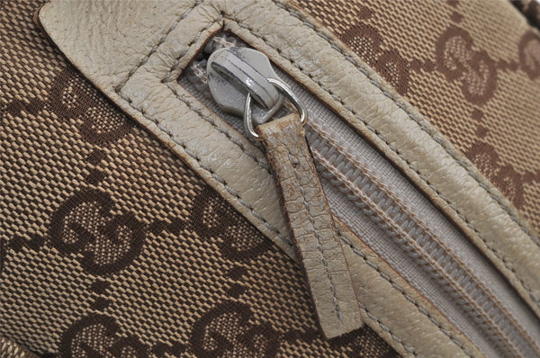 Authentic GUCCI Vintage Hand Bag Purse GG Canvas Leather 124542 Brown 8463J