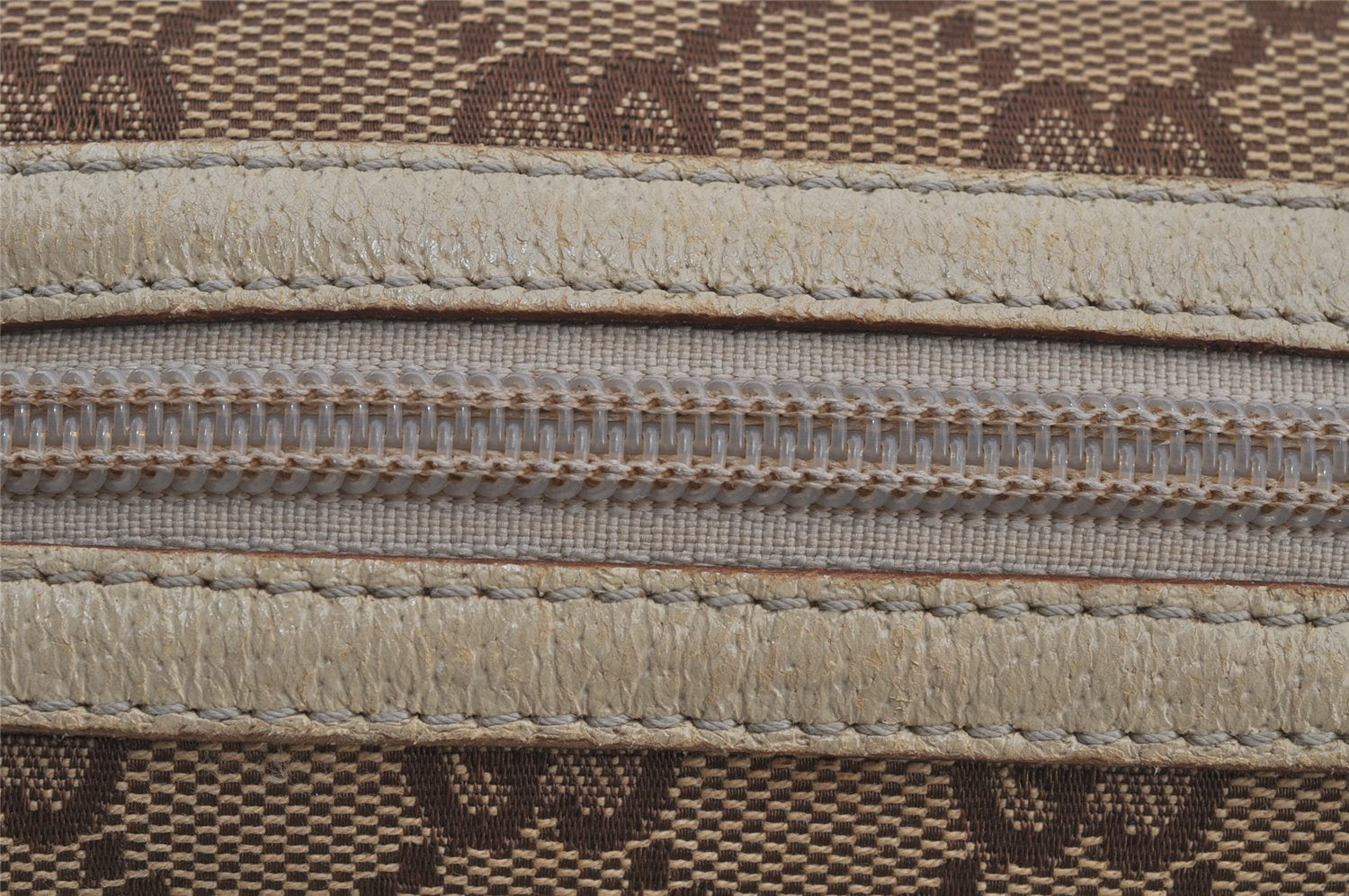 Authentic GUCCI Vintage Hand Bag Purse GG Canvas Leather 124542 Brown 8463J