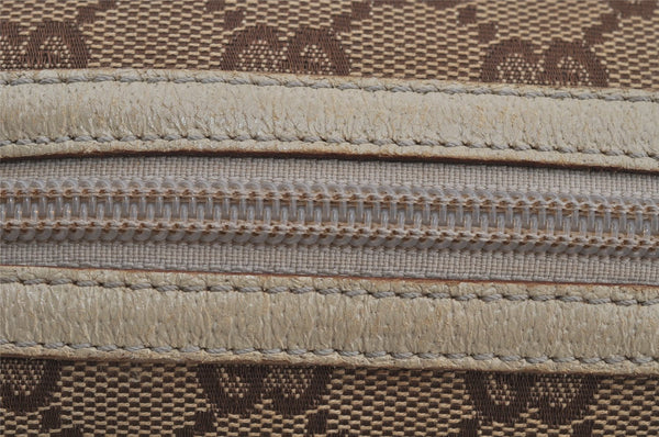 Authentic GUCCI Vintage Hand Bag Purse GG Canvas Leather 124542 Brown 8463J