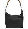 Authentic GUCCI Bamboo Vintage Shoulder Hand Bag Purse Nylon Leather Black 8464I