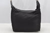Authentic GUCCI Bamboo Vintage Shoulder Hand Bag Purse Nylon Leather Black 8464I