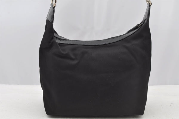 Authentic GUCCI Bamboo Vintage Shoulder Hand Bag Purse Nylon Leather Black 8464I