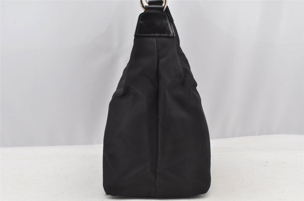 Authentic GUCCI Bamboo Vintage Shoulder Hand Bag Purse Nylon Leather Black 8464I