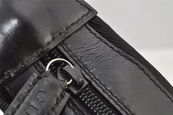 Authentic GUCCI Bamboo Vintage Shoulder Hand Bag Purse Nylon Leather Black 8464I