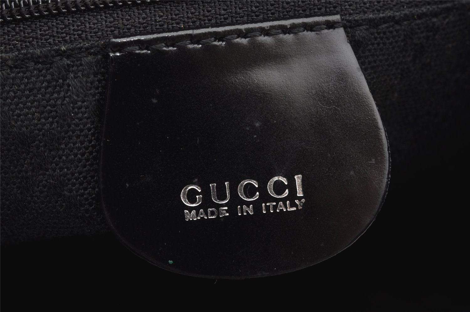 Authentic GUCCI Bamboo Vintage Shoulder Hand Bag Purse Nylon Leather Black 8464I