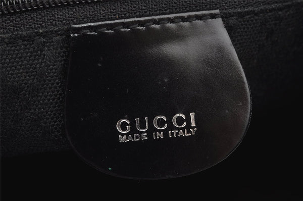 Authentic GUCCI Bamboo Vintage Shoulder Hand Bag Purse Nylon Leather Black 8464I