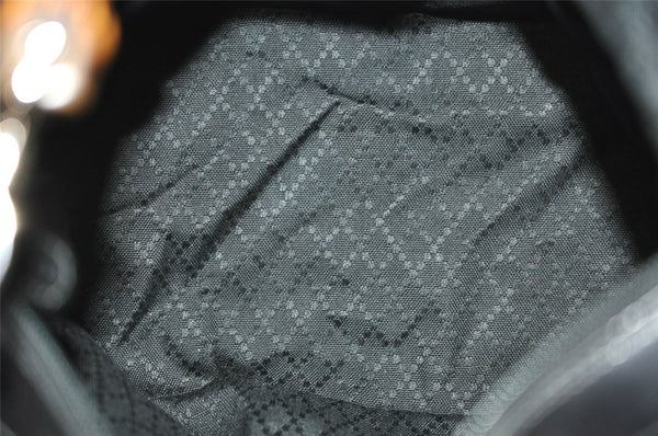 Authentic GUCCI Bamboo Vintage Shoulder Hand Bag Purse Nylon Leather Black 8464I