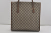 Authentic GUCCI Vintage Web Sherry Line Tote Hand Bag GG PVC Leather Brown 8465I