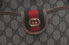 Authentic GUCCI Vintage Web Sherry Line Tote Hand Bag GG PVC Leather Brown 8465I