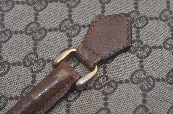 Authentic GUCCI Vintage Web Sherry Line Tote Hand Bag GG PVC Leather Brown 8465I