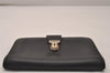 Authentic CELINE Vintage Clutch Hand Bag Purse Leather Black 8465J